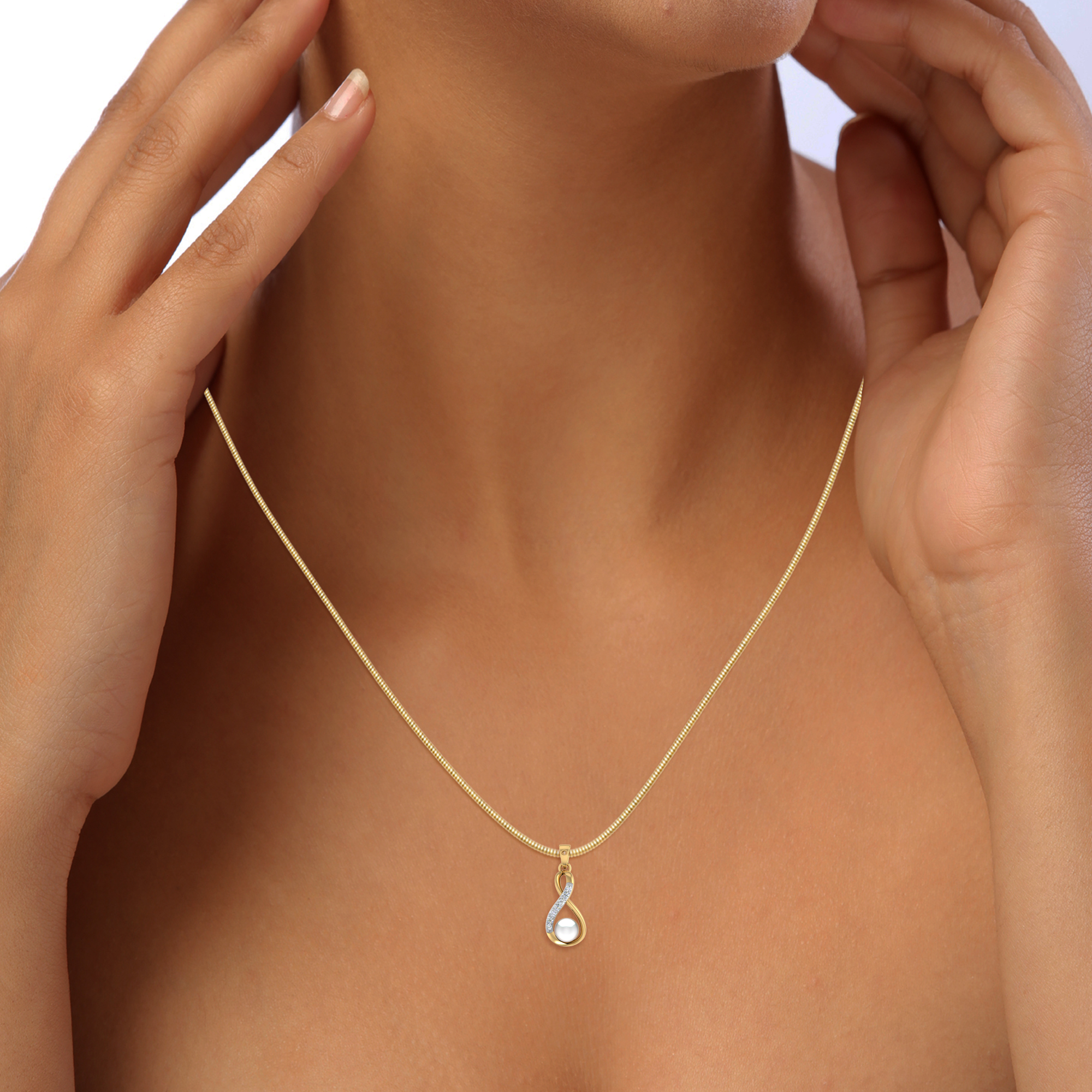 Amairah .10 ct. t. w. Diamond Infinity Pendant Necklace 10k White Gold, 18