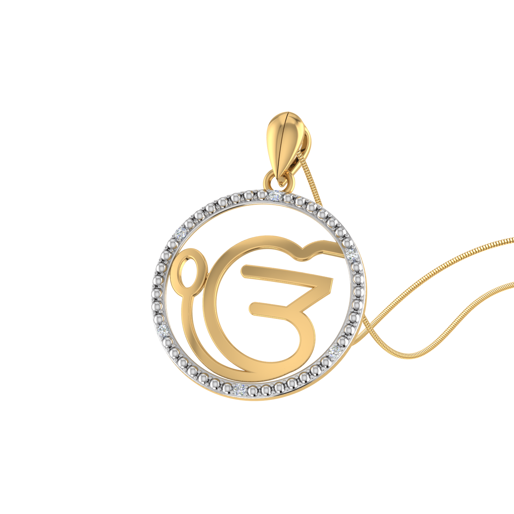 Alluring Om Design Diamond Pendant 