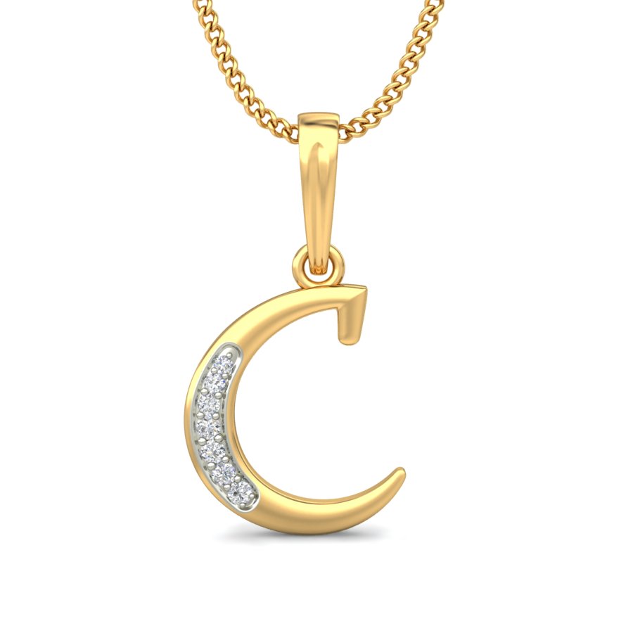 9ct Gold Diamond Initial C Pendant | Prouds