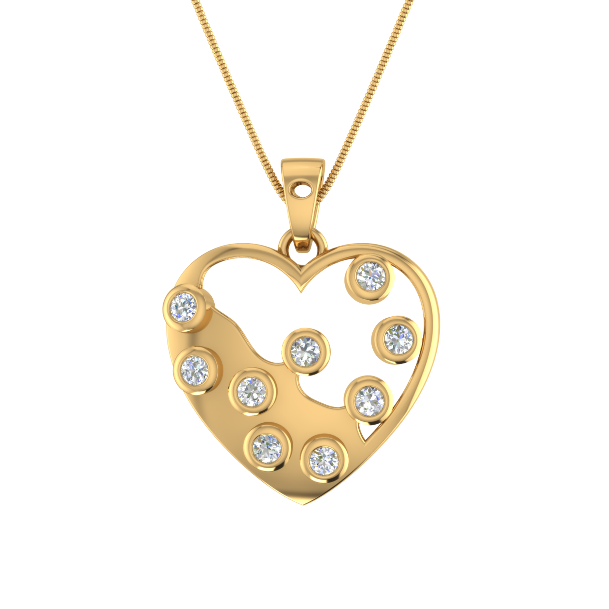 Brado Jewellery Valentine Gift American Diamond Micro Gold Plated Neha  kakkar Love Heart Necklace Link Chain Pendant for Women and Girls :  Amazon.in: Fashion
