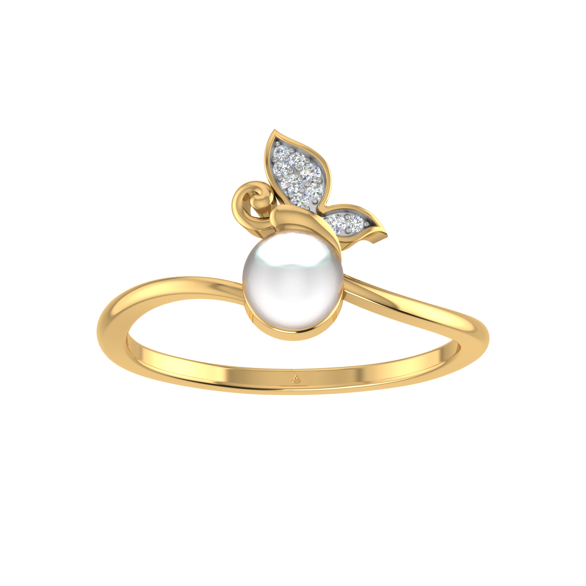 butterfly pearl ring