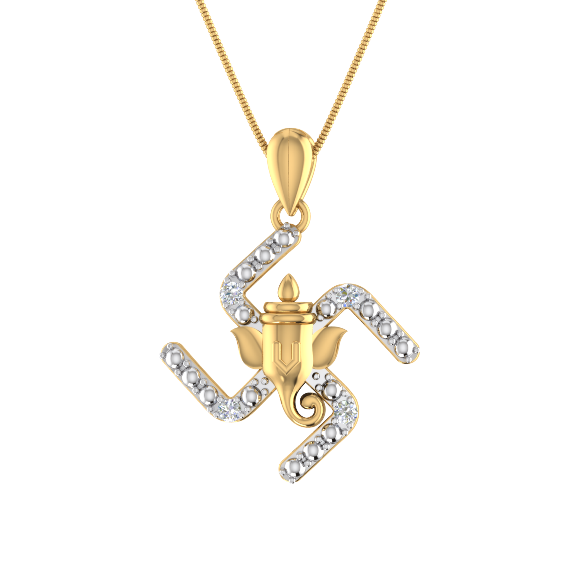 gold swastik locket design