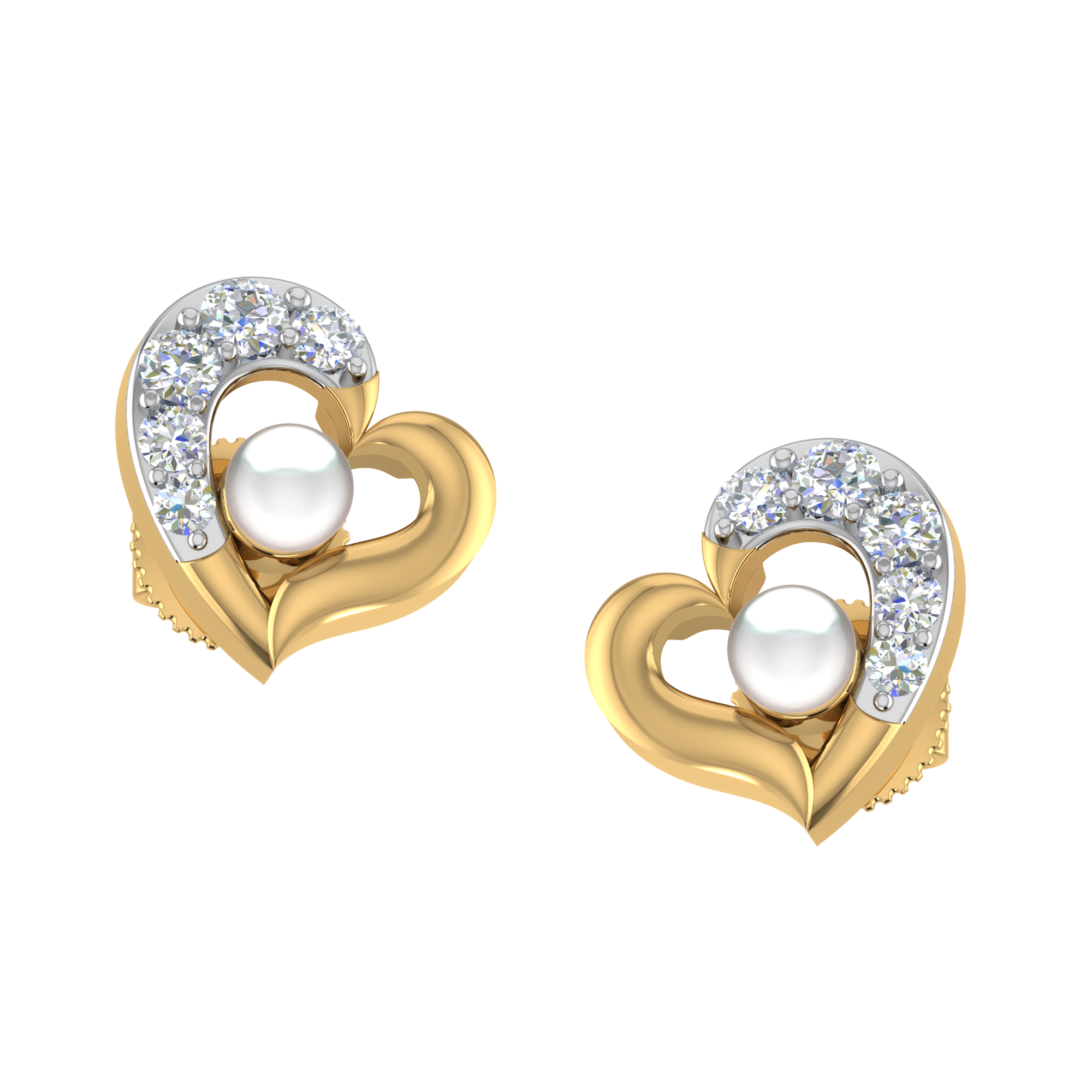 AD Stones Heart EarringSouth India Jewels Online Store