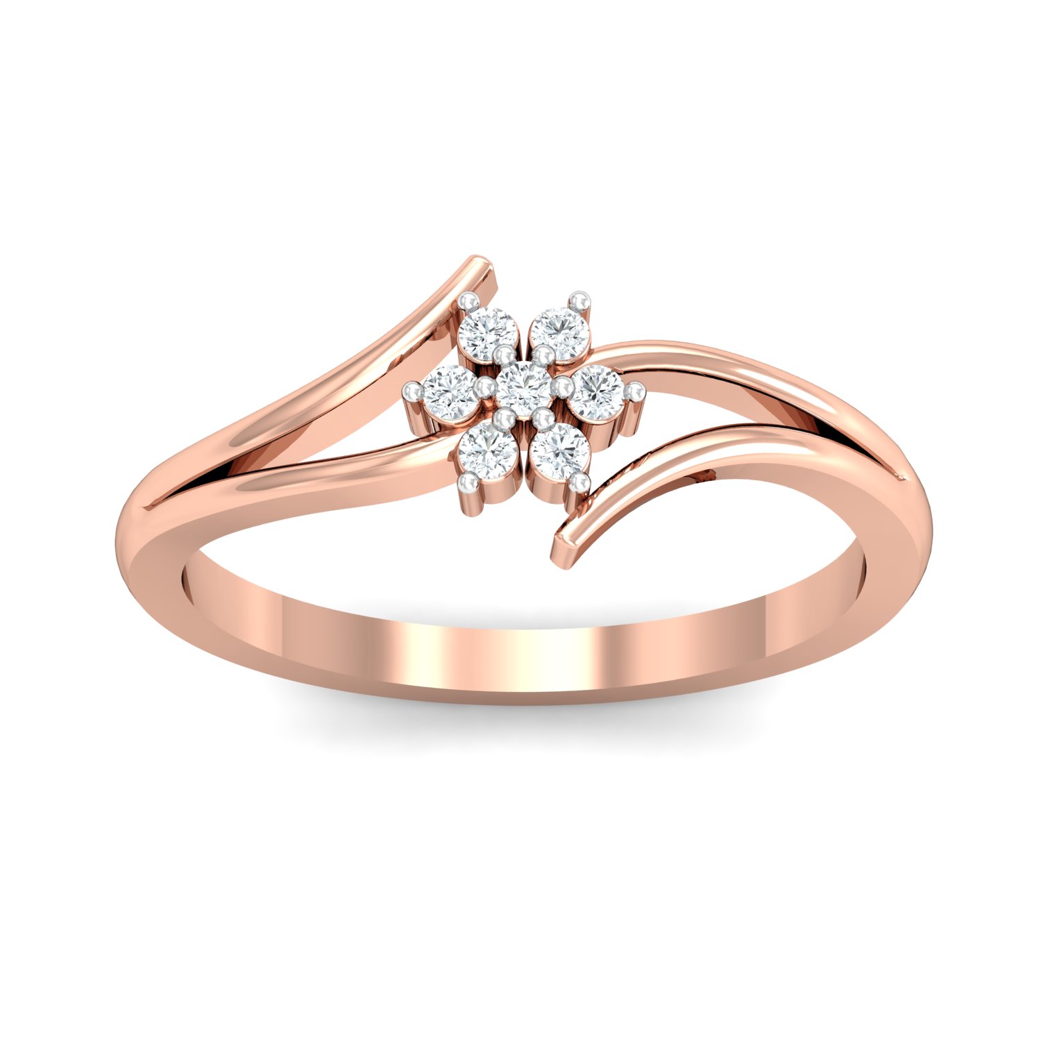 Solitaire-Look 14K Gold Diamond Ring for Women