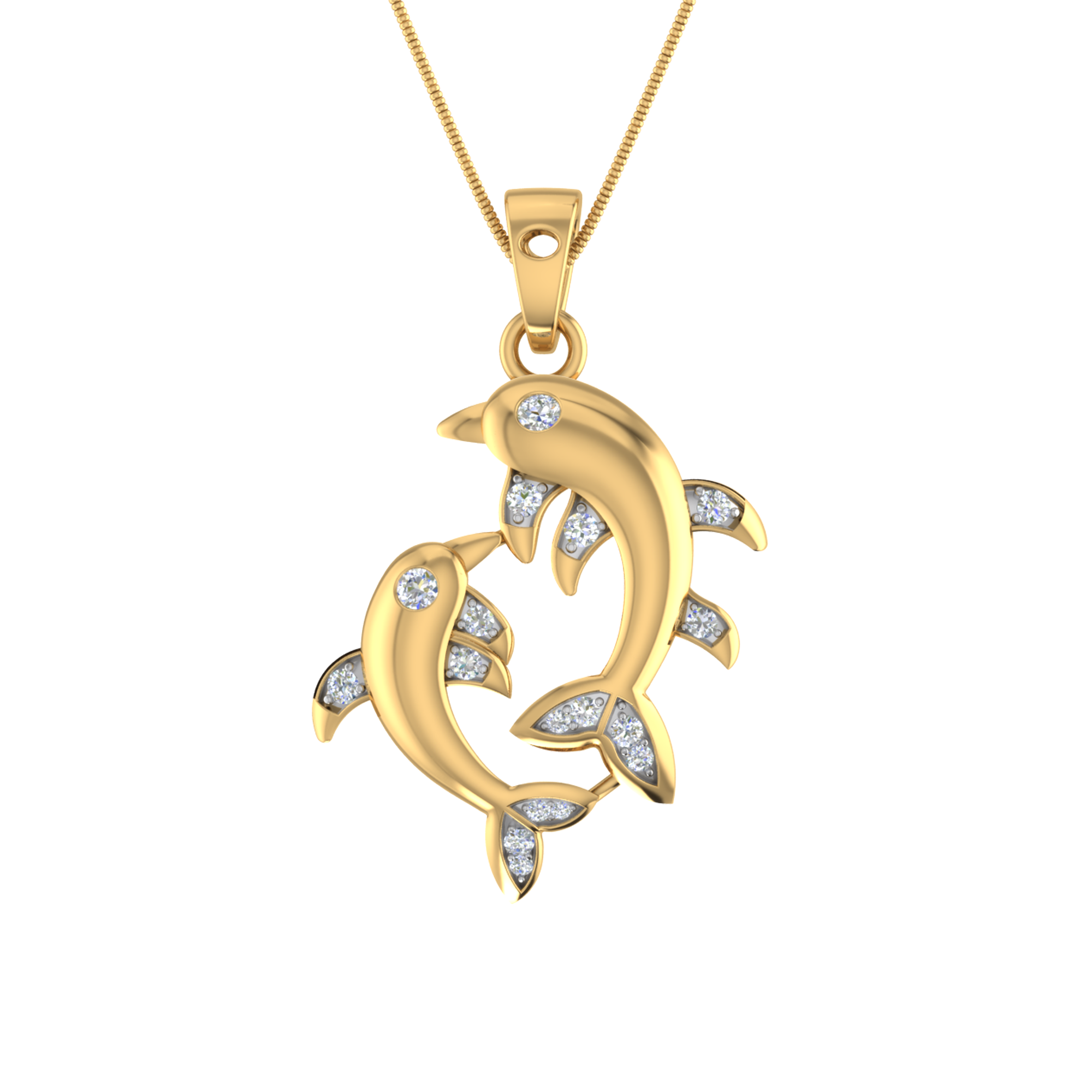 dolphin diamond necklace