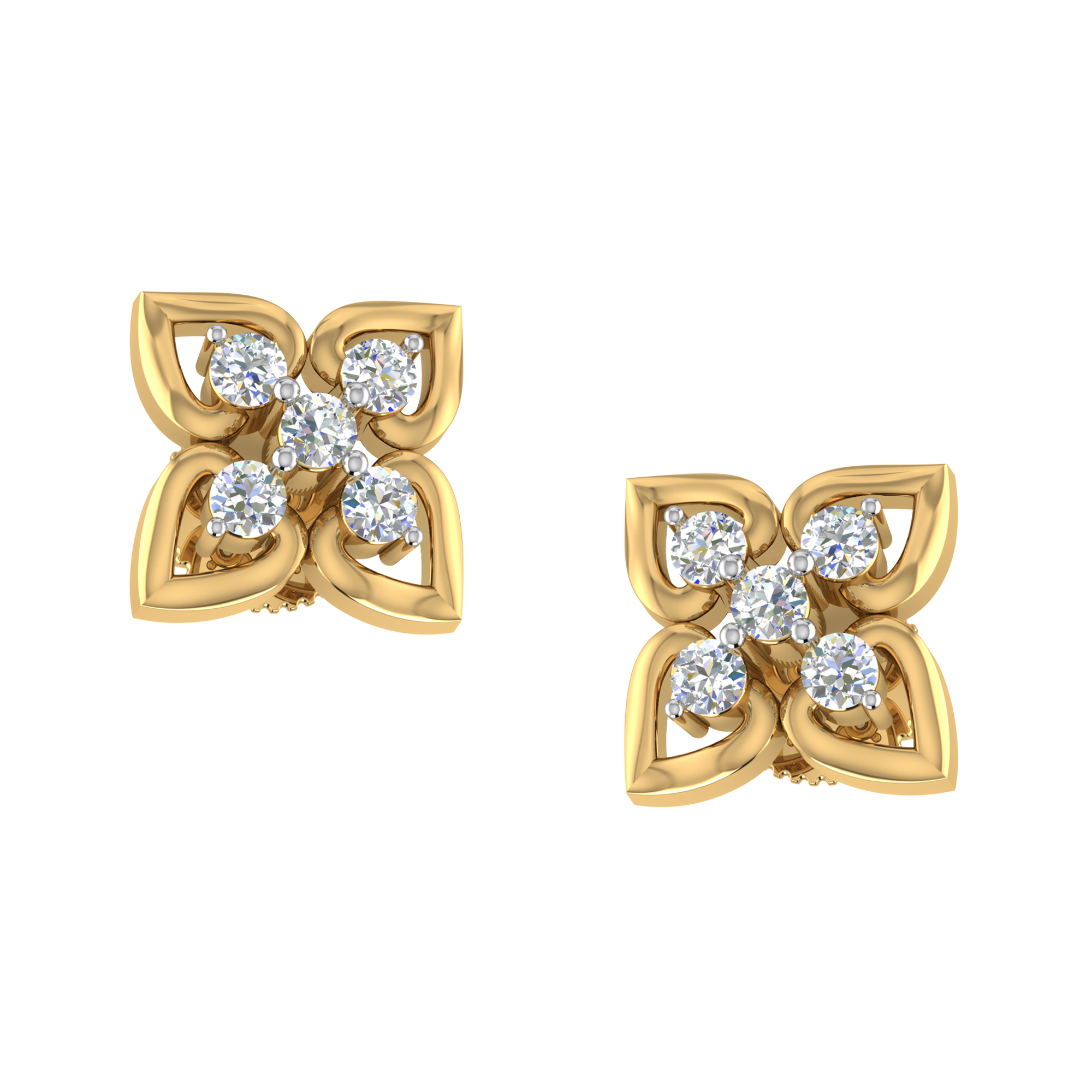 Buy quality The Floral Gold Earring Studs in Pune