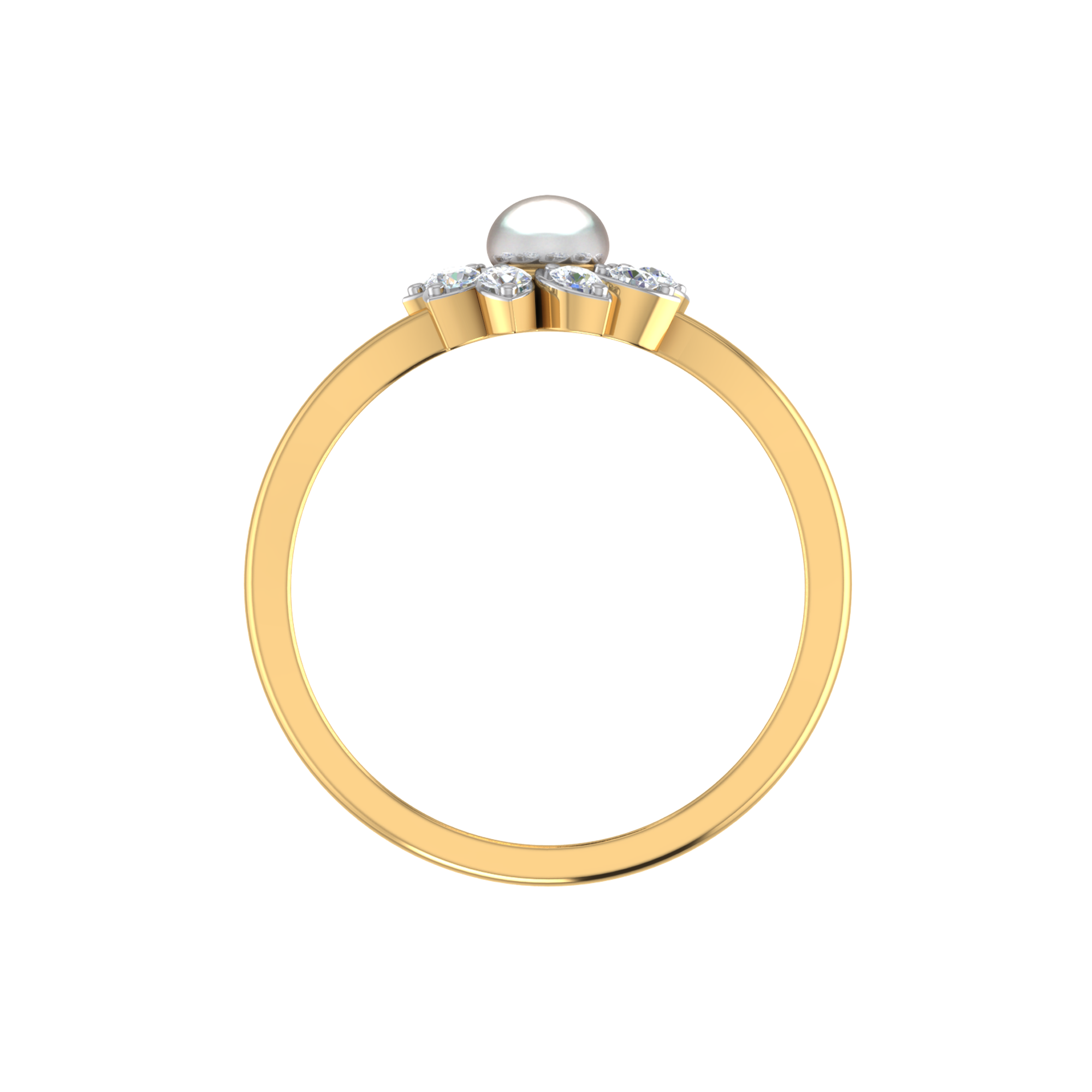 Gorgeous Floral Design Pearl Ring - Alapatt Diamonds