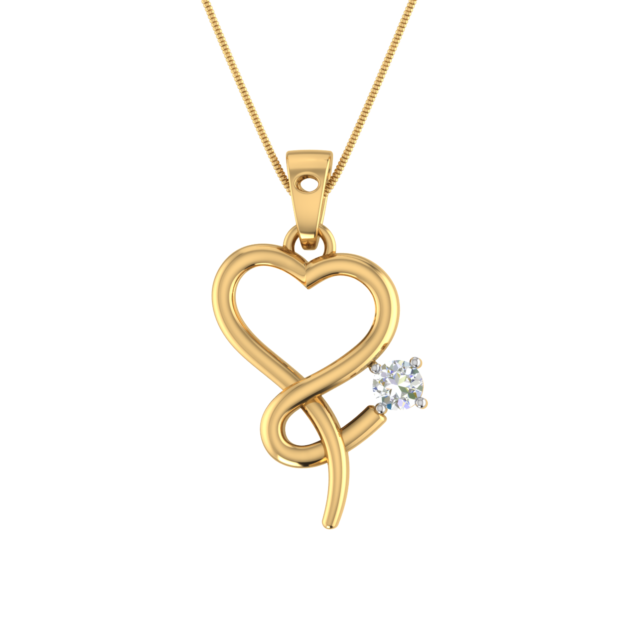 Rubans Voguish 22K Gold plated Stainless Steel Pearl Heart Pendant Tar