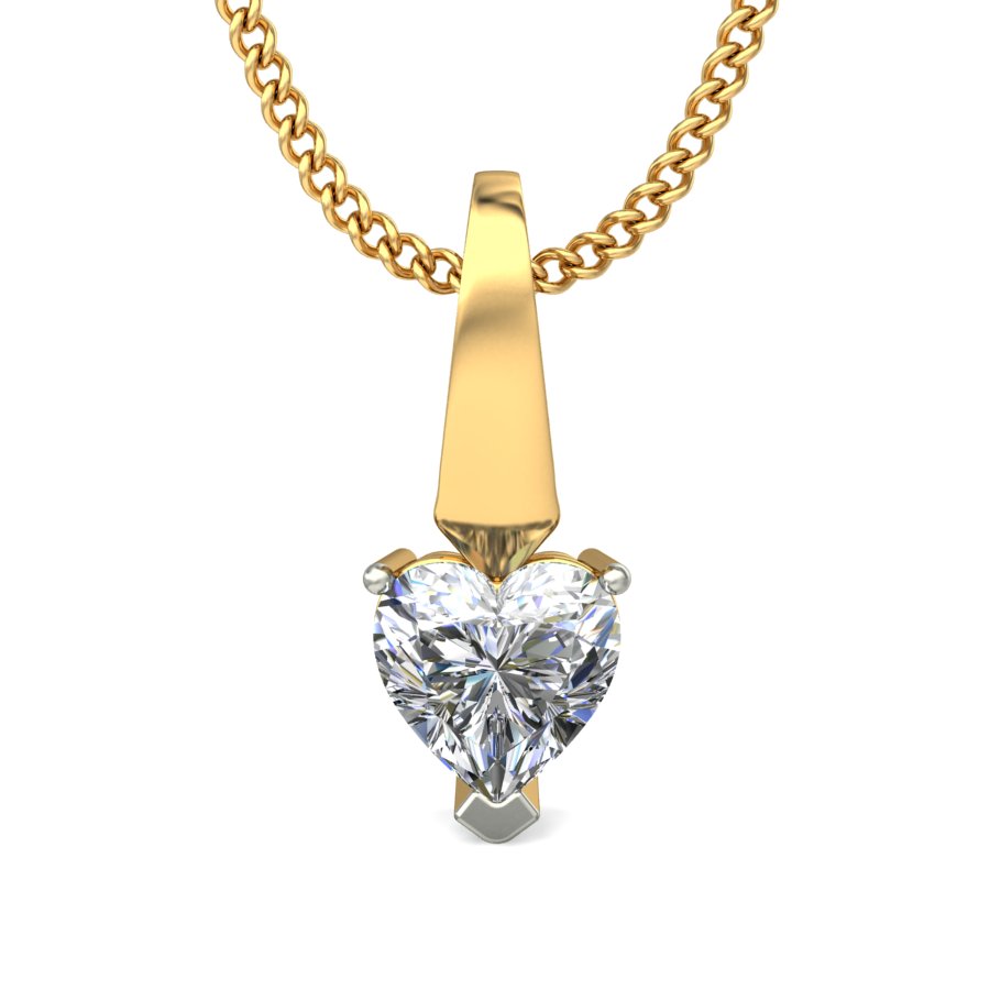 Heart hot sale solitaire pendant