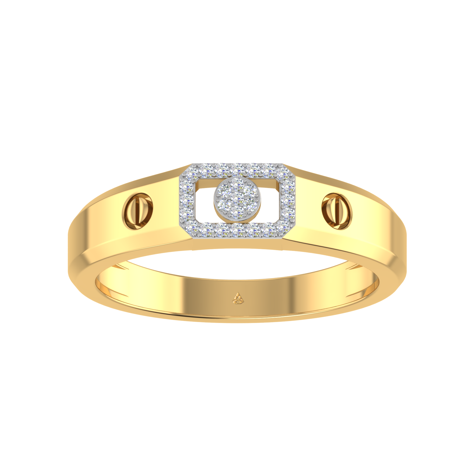 Buy Tension Set Ring, 14k / 18k Yellow Gold Diamond Ring, Unisex Diamond  Ring, Single Diamond Wedding Band, Mens Ring, Diagonal Diamond Ring Online  in India - Etsy