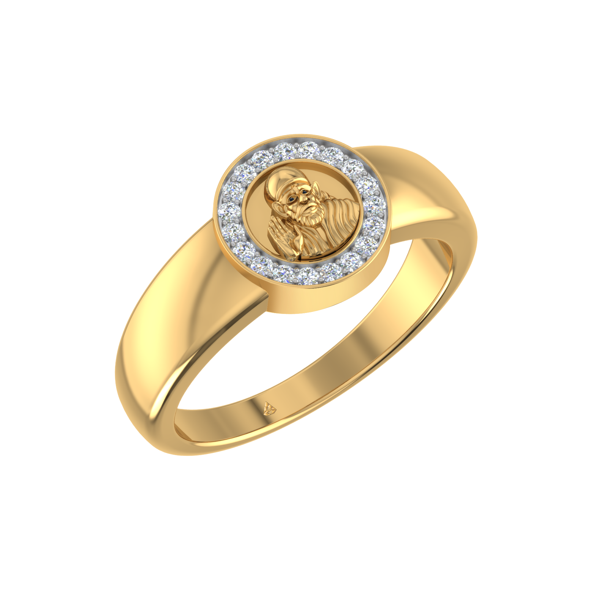 Buy 22Kt Plain Gold Gents Sai Baba Ring 93VC8669 Online from Vaibhav  Jewellers