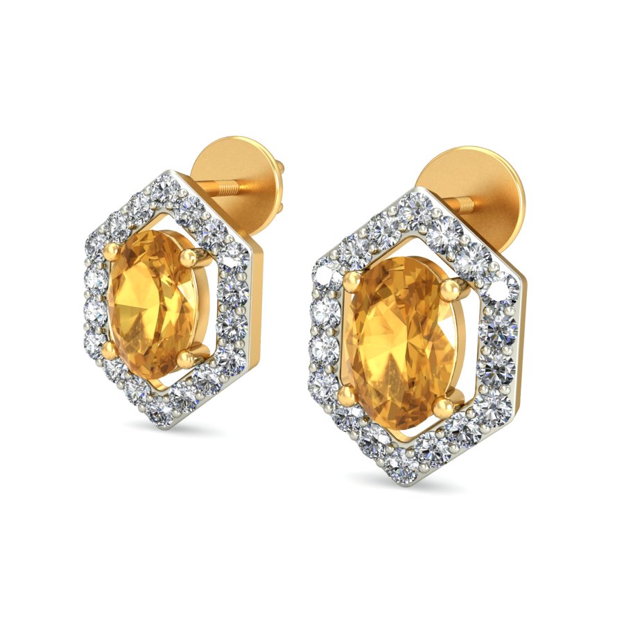 Yellow topaz stud on sale earrings