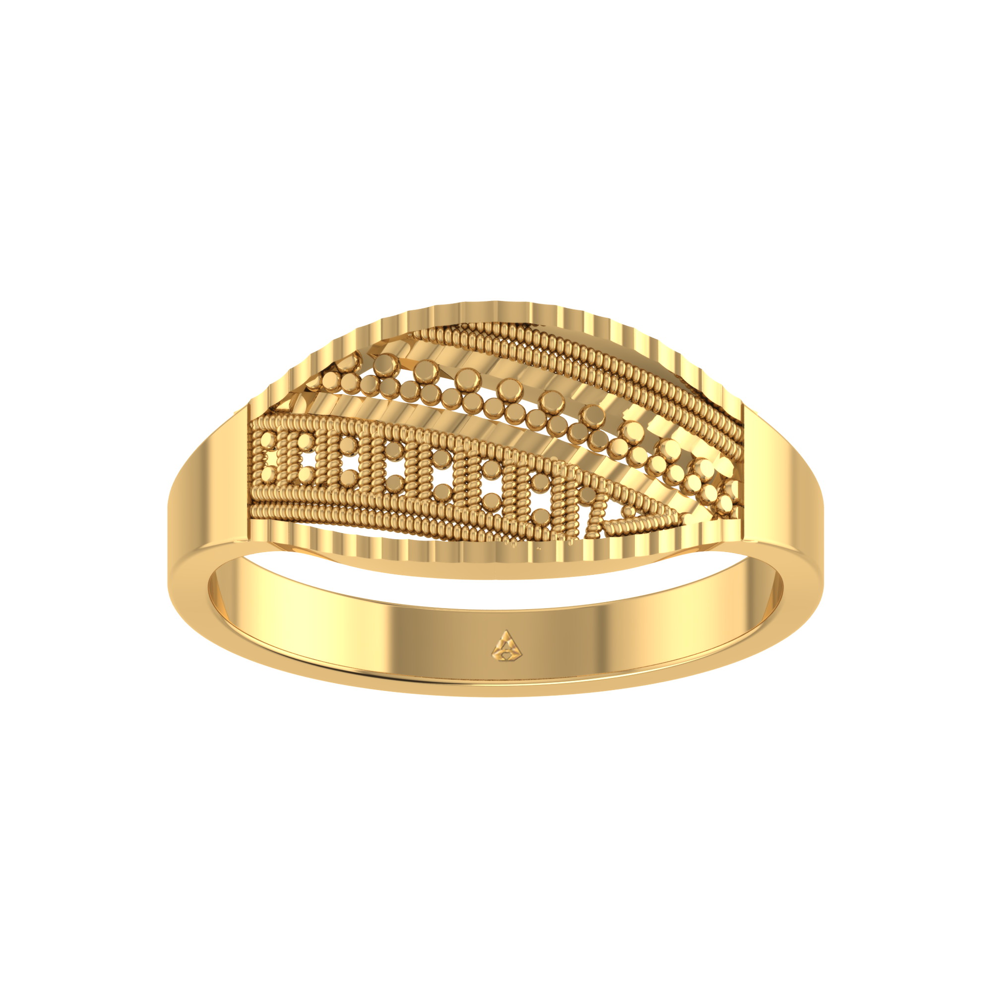 Enthralling Yellow Gold Waved Finger Ring