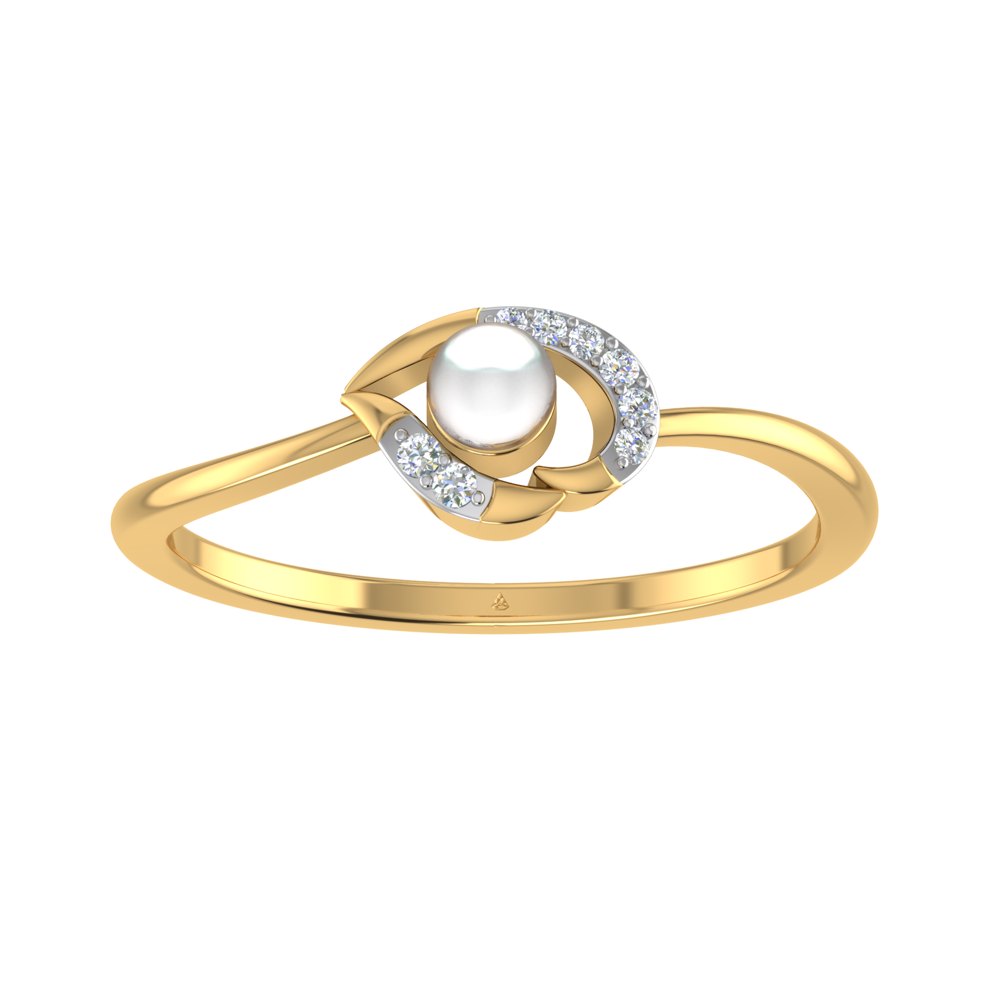 Gold ring with deals pearl stone