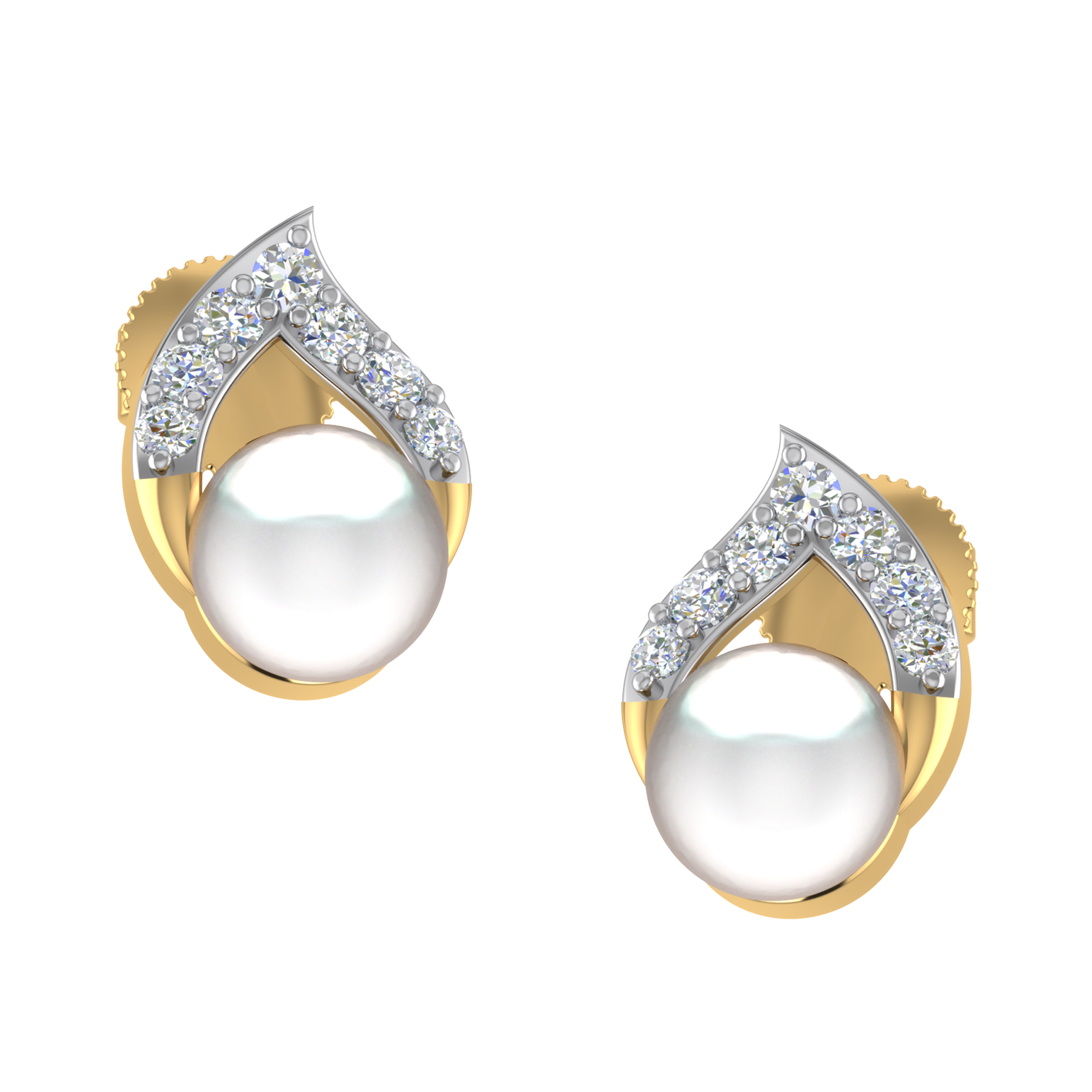 Teardrop Diamond Pearl Earrings - Jewelry Designs